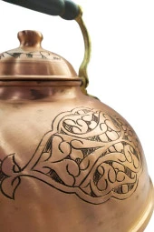 Özel Yapım Battal El Işlemesi Bakır Demlik Kalın Ağır thumbnail 2