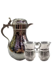 Kapaklı Damla Detaylı Bakır Sürahi + 2 Ayran Bardağı thumbnail 1