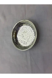 Mini Kahvaltı Çerezlik Bakır Servis Tabağı Beyaz - 1
