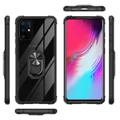 Samsung Samsung Galaxy S20 Plus Kılıf Şeffaf Sararmaz Yüzüklü Mola Kapak - 2