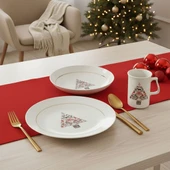 GÜRAL PORSELEN Yeni Yıl Camelia 3 Parça Tek  Kişilik Bone Yemek Takımı - 6268 thumbnail 2