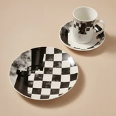 GÜRAL PORSELEN Camelia 3 Parça Çay Takımı Satranç Kale thumbnail 1