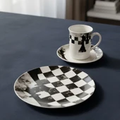 GÜRAL PORSELEN Camelia 3 Parça Çay Takımı Satranç Vezir thumbnail 2