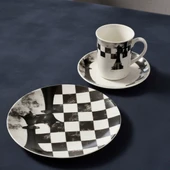 GÜRAL PORSELEN Camelia 3 Parça Çay Takımı Satranç Vezir thumbnail 3