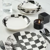 GÜRAL PORSELEN Camelia 4 Parça Sıngle Yemek Takımı Satranç Vezir thumbnail 2