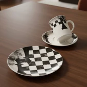 GÜRAL PORSELEN Camelia 3 Parça Çay Takımı Satranç Vezir thumbnail 5