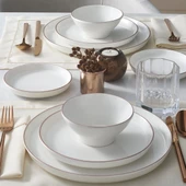 GÜRAL PORSELEN Bilbao 8 Parça 2 Kişilik Bone Yemek Takımı - Copper Bakır thumbnail 1