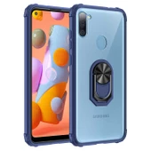 Samsung Galaxy M11 Kılıf Şeffaf Sararmaz Yüzüklü Mola Kapak - 1