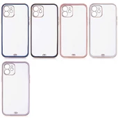 Apple iPhone 12 Kılıf Köşeli Gold Şeffaf Kapak - 2