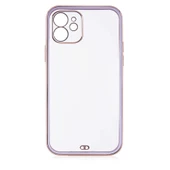 Apple iPhone 12 Kılıf Köşeli Gold Şeffaf Kapak - 7