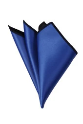 Esgue Micro Saten Çift Yönlü Saks - Siyah Yaka Mendili - 1