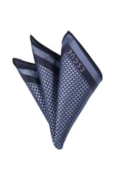 Esgue Mavi Lacivert Desenli Yaka Cep Mendili - 1