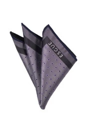 Esgue Füme Mor Desenli Yaka Cep Mendili - 1