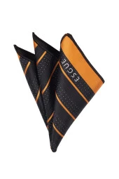 Esgue Siyah Gold Desenli Yaka Cep Mendili - 1