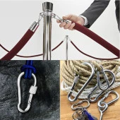 Karabina Kilitli 10 MM Yaylı Kanca Paslanmaz Çelik Kilit Tırmanma Dağcılık Kamp Ekipmanları Salıncak Hamak Anahtar Askı Kilidi - 8