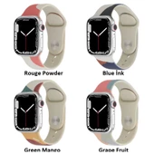 Apple Watch 7 8 41mm Kordon Karışık Renkli Silikon Kordon - 2
