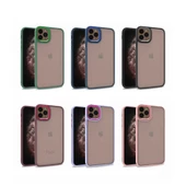 Apple iPhone 11 Pro Max Kılıf Kamera Nikelaj Kenar Renkli Kapak - 3
