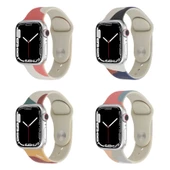 Apple Watch 42/44/45/46/49mm Kordon Karışık Renkli Silikon Kordon 2/3/4/5/6/se/7/8/9/10/ultra - 1
