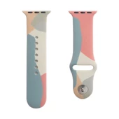 Apple Watch 7 8 41mm Kordon Karışık Renkli Silikon Kordon - 12