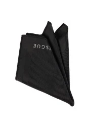 Esgue Siyah Kol Düğmesi Hand Made 7.5 cm Çizgili Desen Siyah Kravat Mendil Kutulu Hediye Seti thumbnail 5