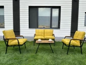 Dekoroom's Zen 2 1 1 Pofuduk Balkon Takımı, Bahçe Mobilyası, Çay Seti, Kafe, Koltuk Takımı Orta Gri - 1