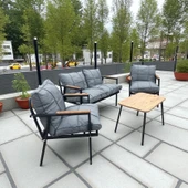 Dekoroom's Zen 2 1 1 Pofuduk Balkon Takımı, Bahçe Mobilyası, Çay Seti, Kafe Oturma Grubu, Teras Koltuk Takımı - 3