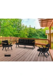 Dekoroom's Zeta 3 1 1 Balkon Takımı, Bahçe Mobilyası, Çay Seti, Kafe Oturma Grubu, Teras Koltuk Takımı - 1