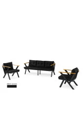 Dekoroom's Zeta 3 1 1 Balkon Takımı, Bahçe Mobilyası, Çay Seti, Kafe Oturma Grubu, Teras Koltuk Takımı - 4