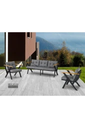 Dekoroom's Zeta 3 1 1 Balkon Takımı, Bahçe Mobilyası, Çay Seti, Kafe Oturma Grubu, Teras Koltuk Takımı - 2