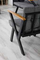 Dekoroom's Zeta 3 1 1 Balkon Takımı, Bahçe Mobilyası, Çay Seti, Kafe Oturma Grubu, Teras Koltuk Takımı - 4