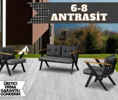 Dekoroom's Zeta 2 1 1 Pofuduk Balkon Takımı, Bahçe Mobilyası, Çay Seti, Kafe Oturma Grubu, Teras Koltuk Takımı - 1