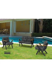 Dekoroom's Zeta 2 1 1 Pofuduk Balkon Takımı, Bahçe Mobilyası, Çay Seti, Kafe Oturma Grubu, Teras Koltuk Takımı - 2