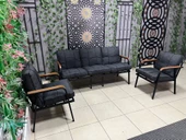 Dekoroom's Balkon, Bahçe, Cafe - Mobilya, Metal Koltuk Takımı - 3+1+1/ Antrasit - 1