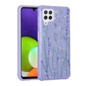 Samsung Galaxy M22 Kılıf Simli Desenli Kamera Korumalı Kapak thumbnail 5