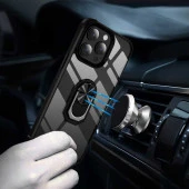 Apple iPhone 14 Pro Kılıf Şeffaf Sararmaz Yüzüklü Mola Kapak - 6