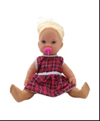 Mavi Gözlü Sarışın Ağlayan ve Konuşan Emzikli Oyuncak Et Bebek (35cm) - 3