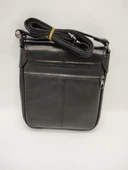 Orta Boy Kapaklı Çift Fermuarlı Erkek Deri El Çantası - 10