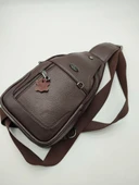Erkek Deri Badi Bag Çanta Spor Model Kahve Renk - 7