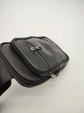 Erkek Deri Göğüs Çantası Spor Model Siyah Renk - 3