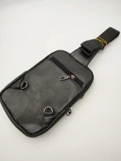 Erkek Deri Göğüs Çantası Spor Model Siyah Renk - 4