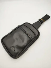 Erkek Deri Göğüs Çantası Spor Model Siyah Renk - 5