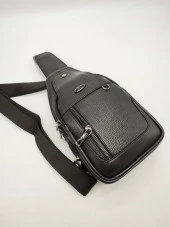 Erkek Deri Badi Bag Çanta Spor Model Siyah Renk - 4