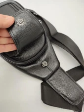 Erkek Deri Badi Bag Çanta Spor Model Siyah Renk - 5