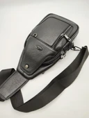 Erkek Deri Badi Bag Çanta Spor Model Siyah Renk - 7