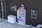 MODİLAYN DİLSU 55x160 cm Kirli Çamaşır Bölmeli Çok Amaçlı Banyo Dolabı - 2