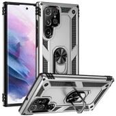 Samsung Galaxy S22 Ultra Kılıf Yüzüklü Zırh Tank Vega - 1