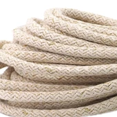 Dolgulu Pamuk Kordon İp Ekru Gold Simli ( 500 G ) - 2