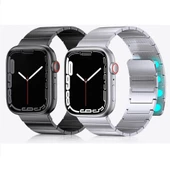Apple Watch 10 42mm - 38/40/41mm Kordon Mıknatıslı Baklalı Metal Kordon 2/3/4/5/6/se/7/8/9 - 1
