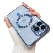 Apple iPhone 11 Pro Max için Magsafe ile uyumlu Kılıf Kamera Lensli Korumalı Şeffaf Silikon Kapak - 2