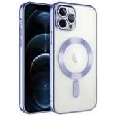 Apple iPhone 11 Pro Max için Magsafe ile uyumlu Kılıf Kamera Lensli Korumalı Şeffaf Silikon Kapak - 8